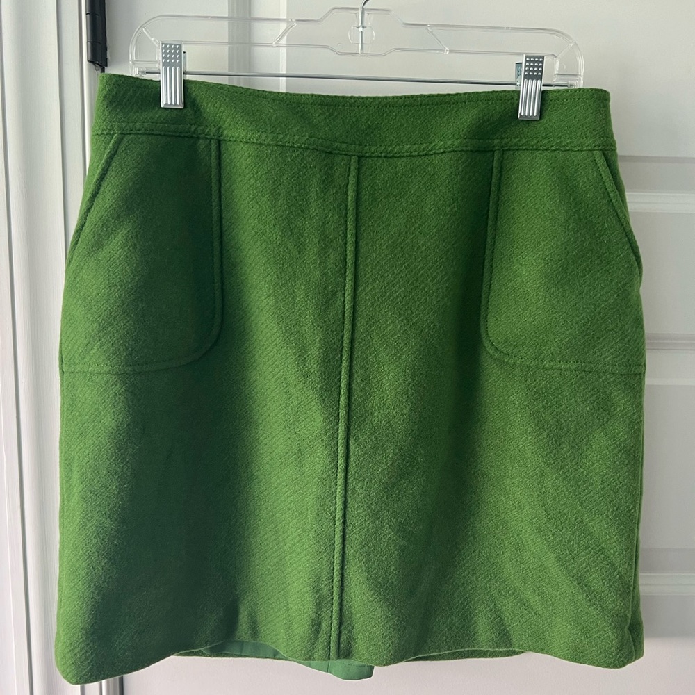 TALBOTS Women's 70% Wool & Poly Pencil Skirt Beautiful Green SZ 12WP LINED EUC